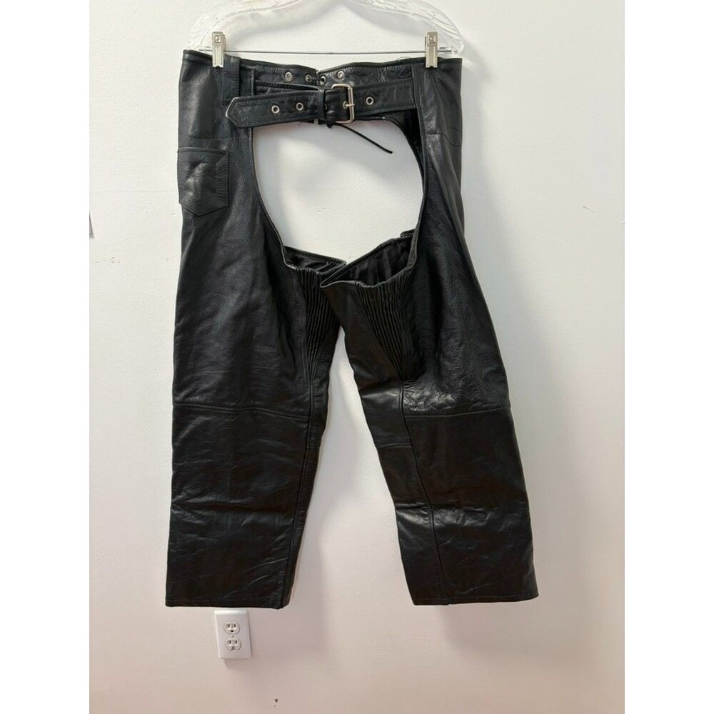 Xelement Advanced Motorcycle Gear Women's Chaps Size 12 Black Leather